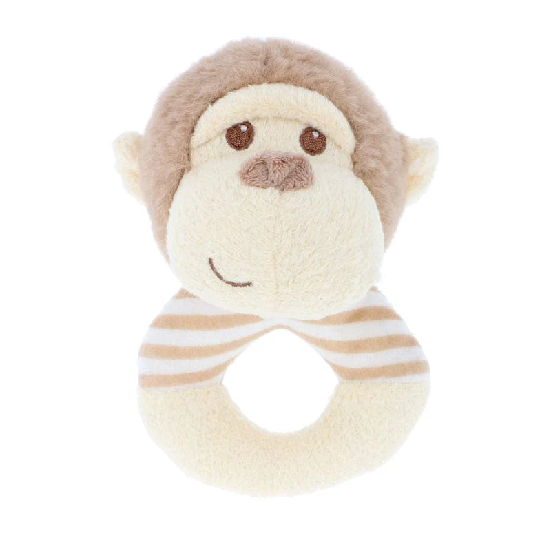 Plush monkey baby ring rattle