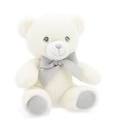 Keeleco white teddy soft baby toy. 14cms with an embroidered face.