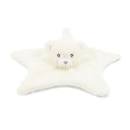 Keeleco white and grey bear baby comforter with an embroidered face.