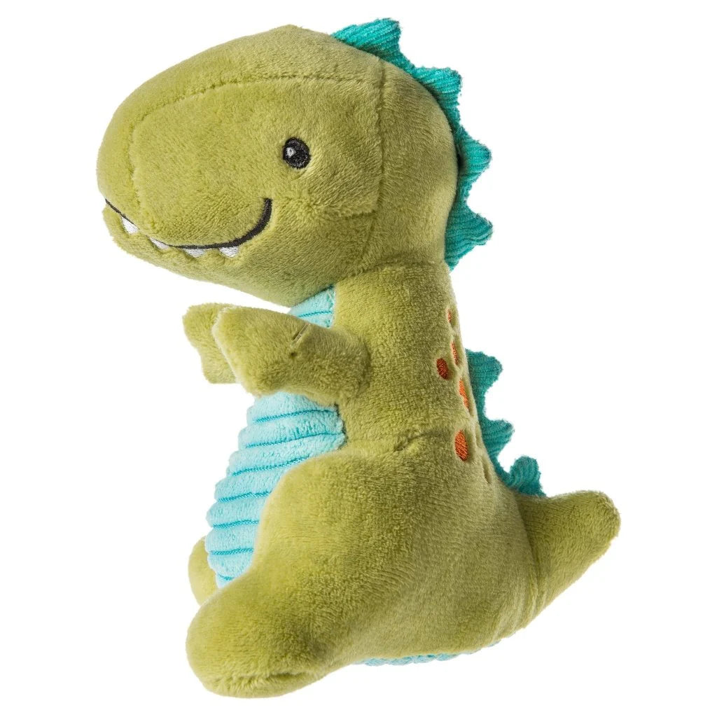 ary Meyer pebblesaurus green baby rattle with an embroidered face