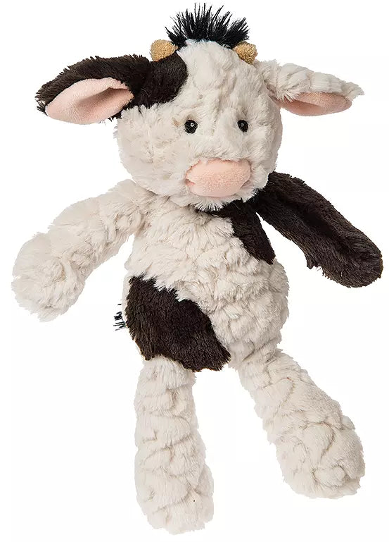 Mary Meyer putty nursery cow toy on a white background