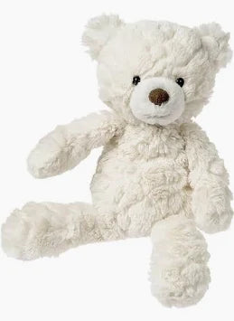 Mary Meyer cream teddy bear on a white background