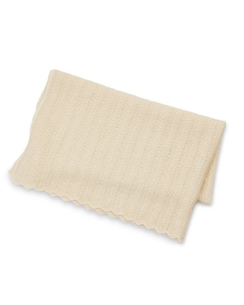 Bone coloured merino wool baby blanket
