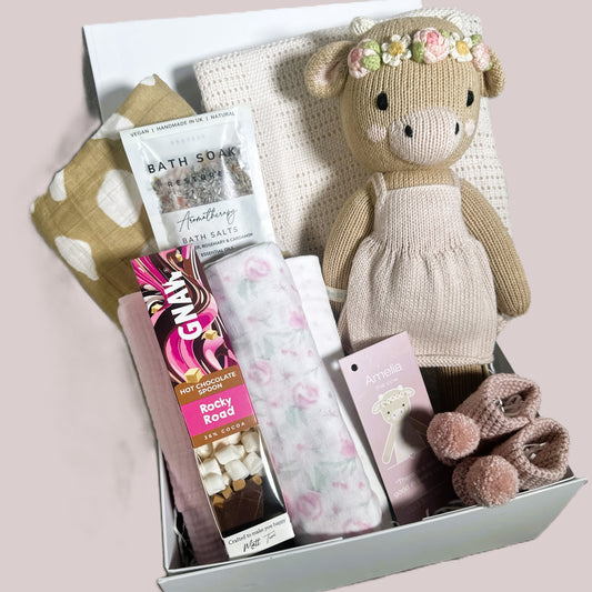 New Baby Girl Gifts - Cuddle+Kind Amelia Cow Soft Baby Toy.
