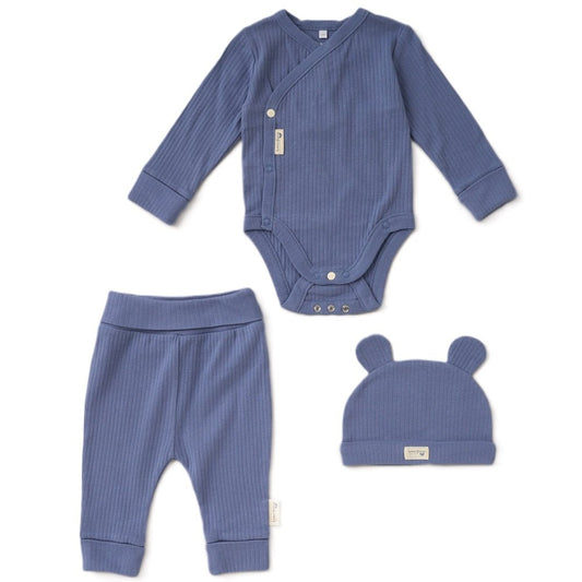 Baby Clothing Set - Denim Blue, Organic Cotton Baby Clothes, Baby Trousers.