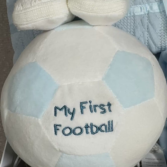 my first football new baby hamper gift video