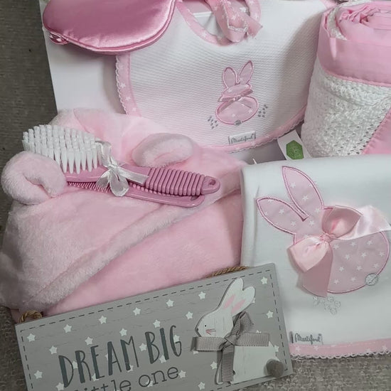 pink and white baby girl hamper gift video