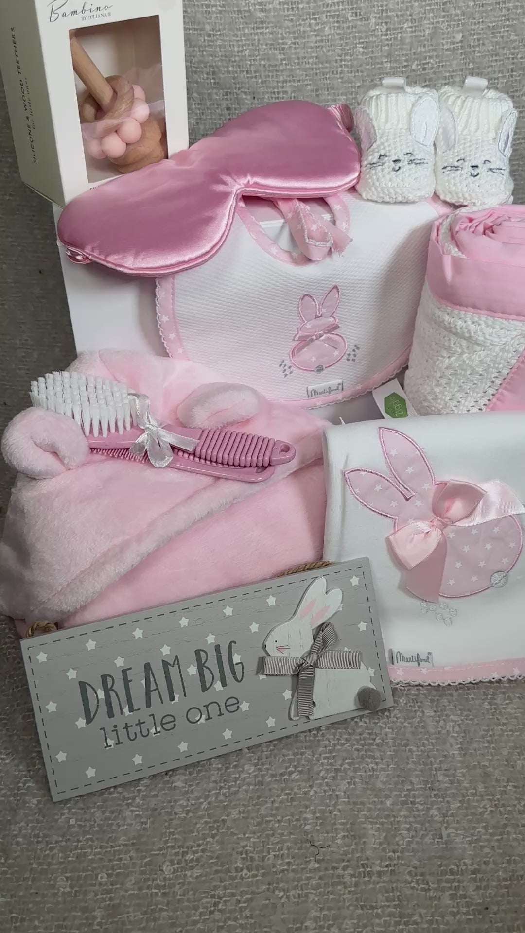 pink and white baby girl hamper gift video