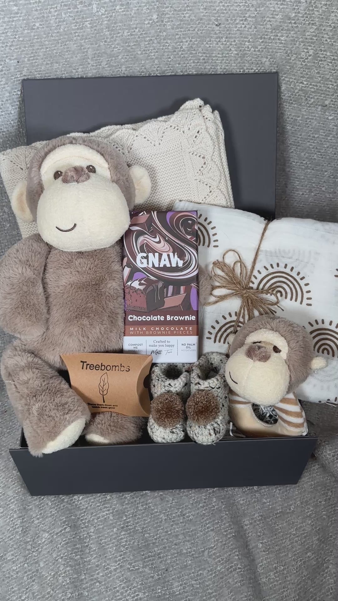 Marcel monkey baby hamper video