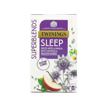 Twinings Super Blends Sleep tea packaging on a white background