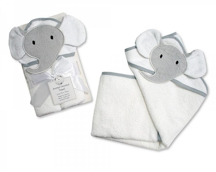 Eco Friendly Baby Boy Gifts, Eco Friendly New Baby Gifts, Eco Conscious New Parents Presents, Elephant Print Organic Baby Sleepsuit, Cotton Hooded Baby Towel,