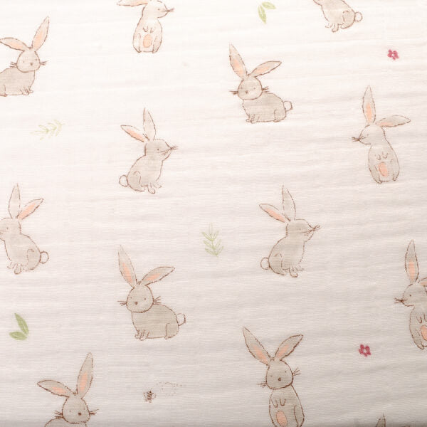 Ziggle bunny print muslin swaddle baby blanket