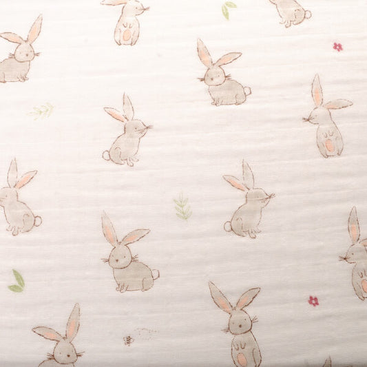 Ziggle bunny print muslin swaddle baby blanket