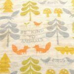 Baby muslins nature trail pattern-  in the box 80cms by 60cms.